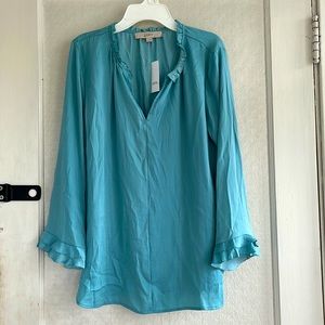 Turqoise LOFT poet’s blouse